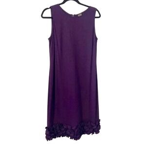 TAYLOR BRAND PURPLE RUFFLE HEM‎ SLEEVELESS SHEATH DRESS Size 12